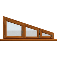 Деревянное окно – трапеция из лиственницы Модель 116 Светлый дуб